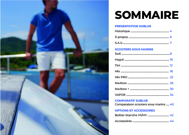Brochure Sublue - scooters sous-marins